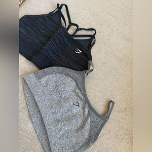 Gymshark Seamless Sports Bras in Black and Gray - Pack of 2